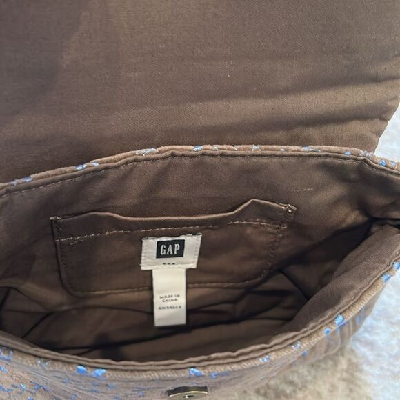 Gap velvet Embroidered Brown and Blue Women's Bag - Picture 8 of 8